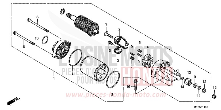 STARTER MOTOR (FJS400D9/FJS400A) for SW-T400 ABS SWORD SILVER METALLIC (NHA95) from 2009